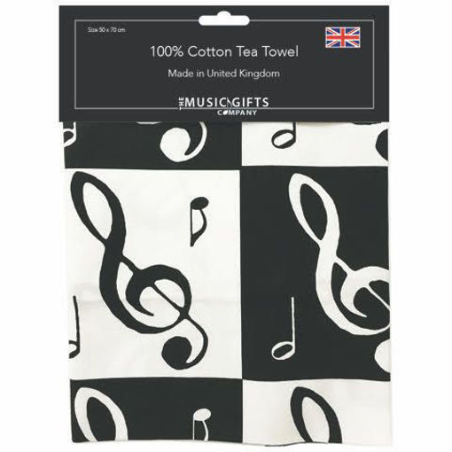 Picture of BLACK & WHITE MUSIC NOTES TEATOWEL